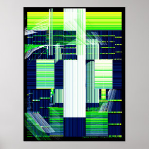 Broken Tv Glitch Art  Poster