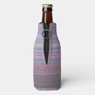 Broken TV Screen Test Pattern Bottle Cooler
