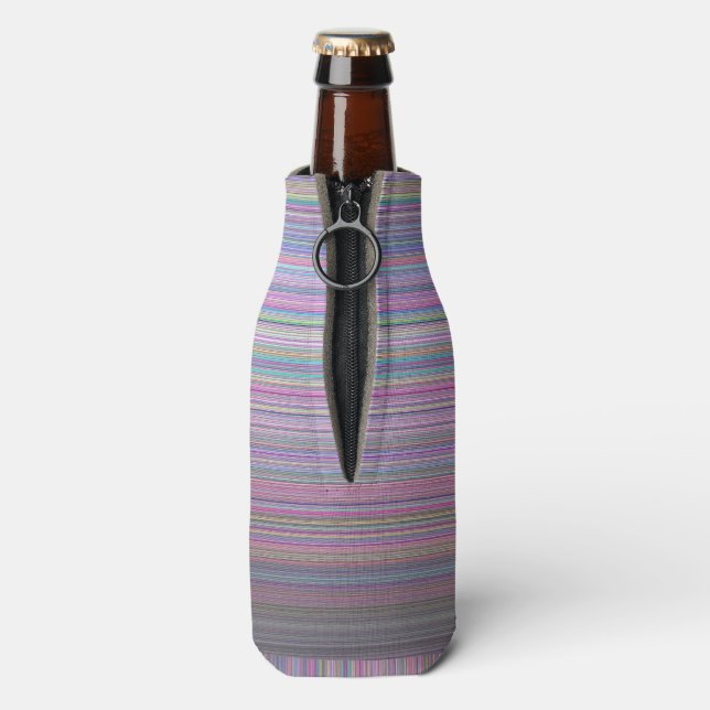 Broken TV Screen Test Pattern Bottle Cooler (Bottle Back)