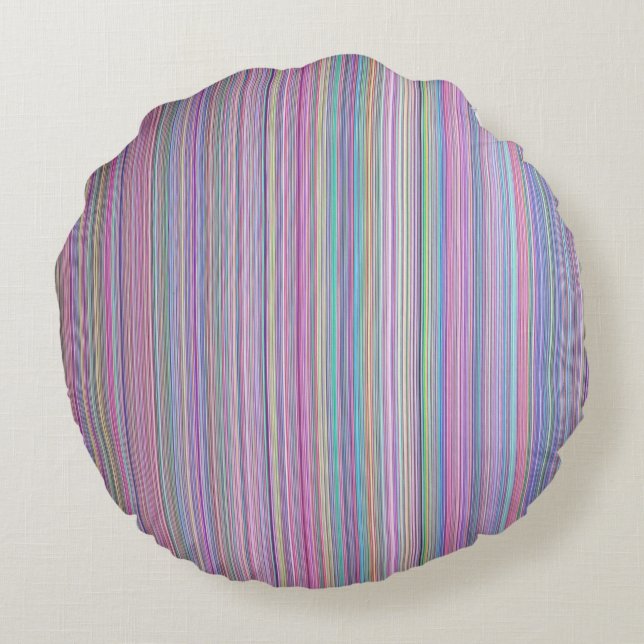 Broken TV Screen Test Pattern Round Cushion (Back)