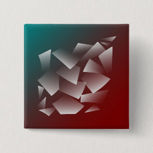 broken white on teal burgundy 15 cm square badge