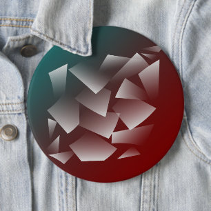 broken white on teal burgundy 6 cm round badge