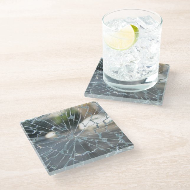 broken window glass coaster (Angled)