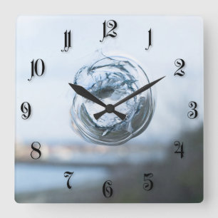 Broken windows square wall clock