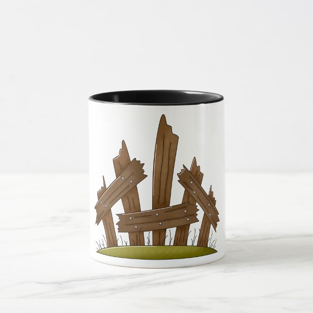 Broken Wooden Fence Rustic Farmyard  Mug (Creator Uploaded)