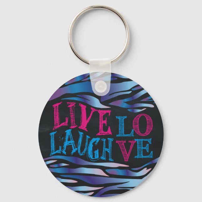 Broken Zebra Chalkboard Key Ring (Front)