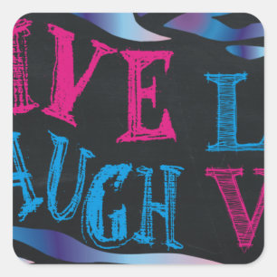 Broken Zebra Chalkboard Square Sticker