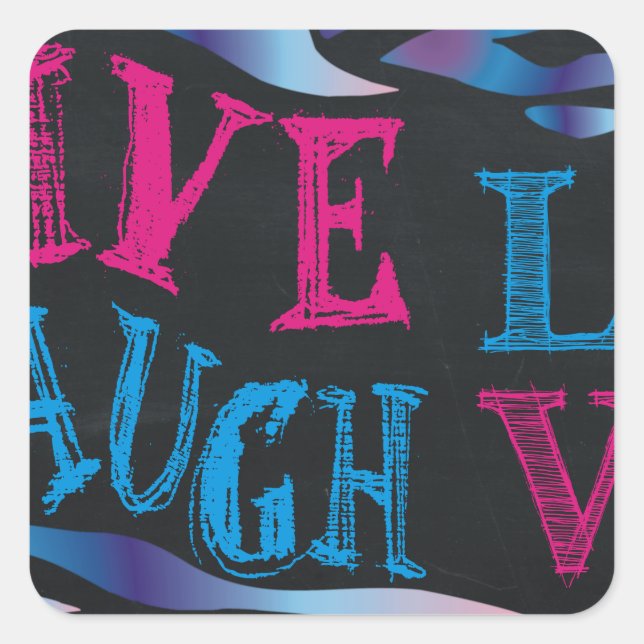 Broken Zebra Chalkboard Square Sticker (Front)