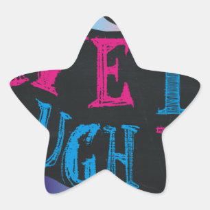 Broken Zebra Chalkboard Star Sticker