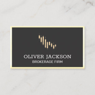 Brokerage Firm   Gold Lux Border Business Card