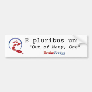 BrokeSnake title, Snake Icon, E pluribus unum, ... Bumper Sticker