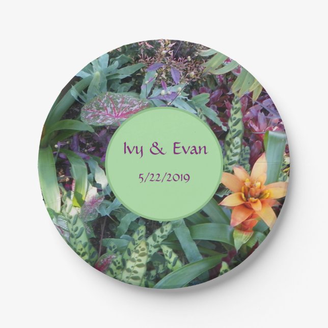 Bromeliad Garden Paper Plate (Front)