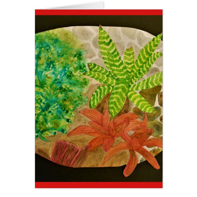 Bromelias and Fern Watercolor (Front)