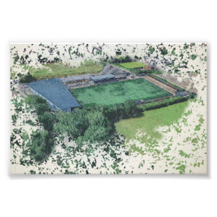 Bromley FC Hayes Lane Stadium Artistic Aerial View Photo Print