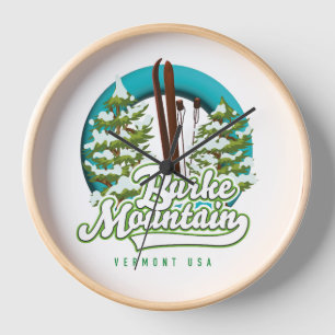 Bromley Mountain Peru Vermont US Ski logo Clock