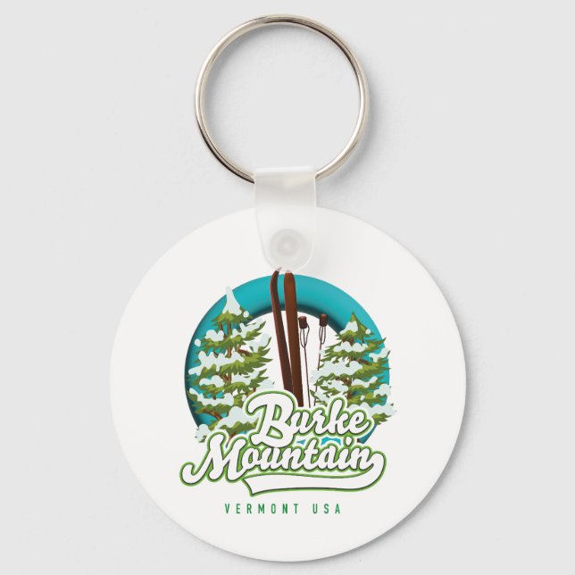 Bromley Mountain Peru Vermont US Ski logo Clock Key Ring (Front)