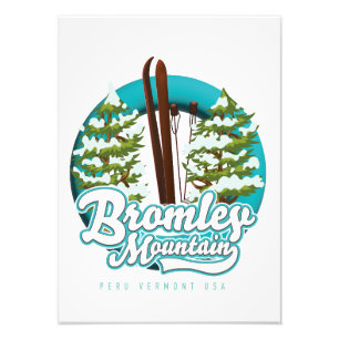 Bromley Mountain Peru Vermont US Ski logo Photo Print