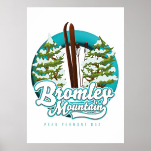 Bromley Mountain Peru Vermont US Ski logo Poster
