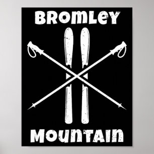 Bromley Mountain Vermont Skier Skiing Skis Ski Dow Poster