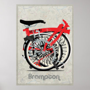 Brompton Bicycle Folded Poster