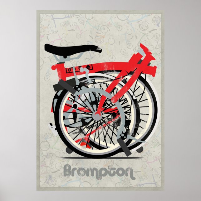 Brompton Bicycle Folded Poster (Front)
