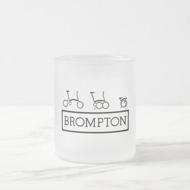 Brompton Bike Frosted 10 oz Frosted Glass Mug (Center)