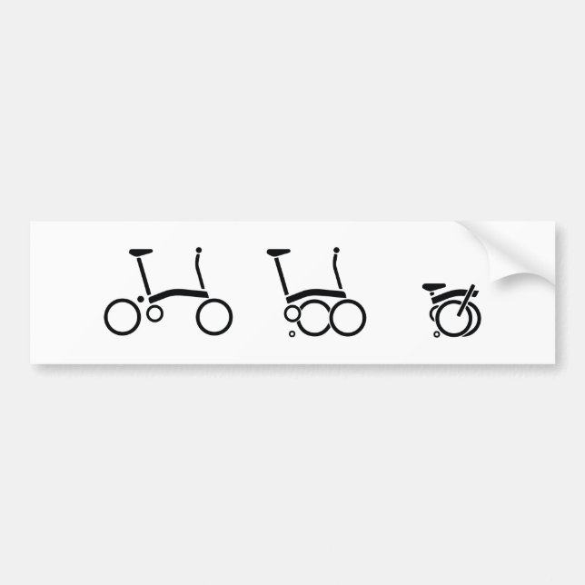 Brompton Folding Bike Bicycle Bumper Sticker (Front)