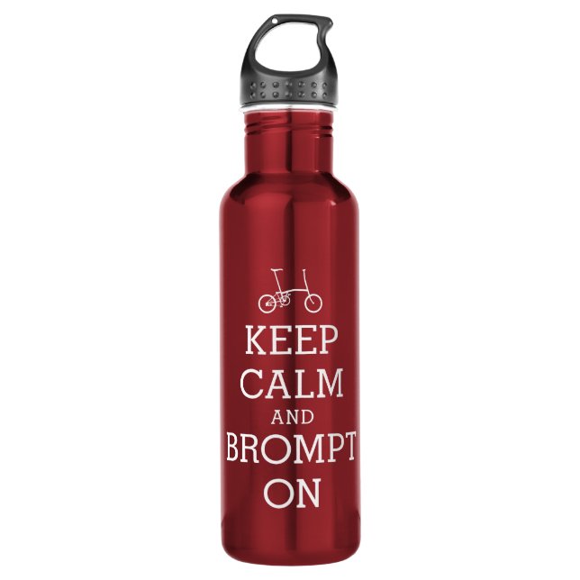 Brompton folding bike themed water bottle (Front)