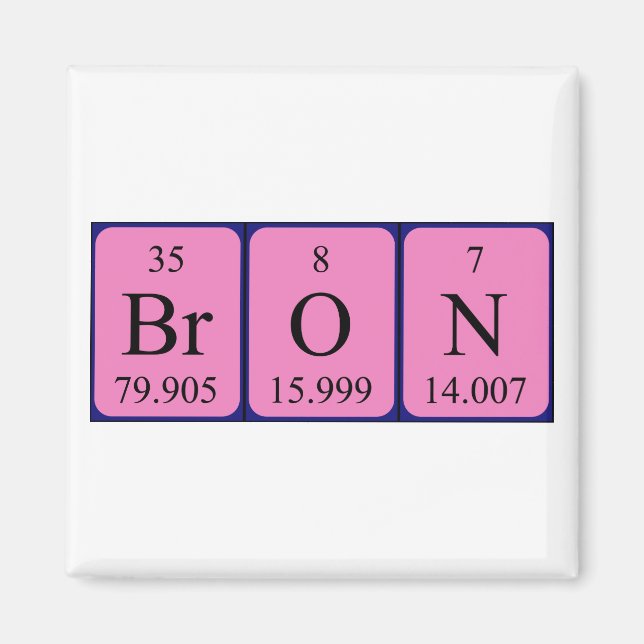 Bron periodic table name magnet (Front)