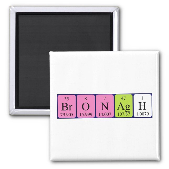 Bronagh periodic table name magnet (Front)