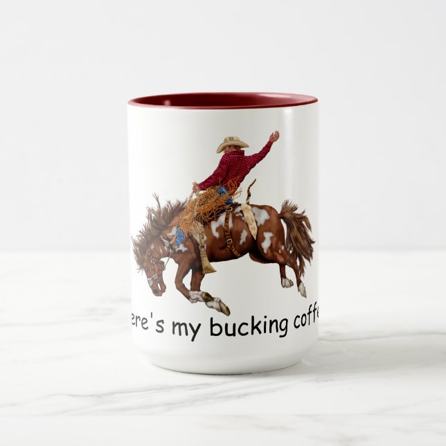 Bronc busting cowboy mug (Center)