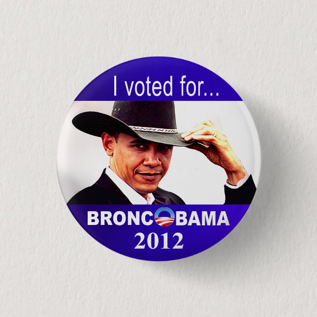 Bronc Obama 3 Cm Round Badge (Front)