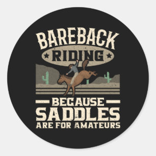 Bronc Riding Cow Cow Western Rodeo Bull Riding Classic Round Sticker