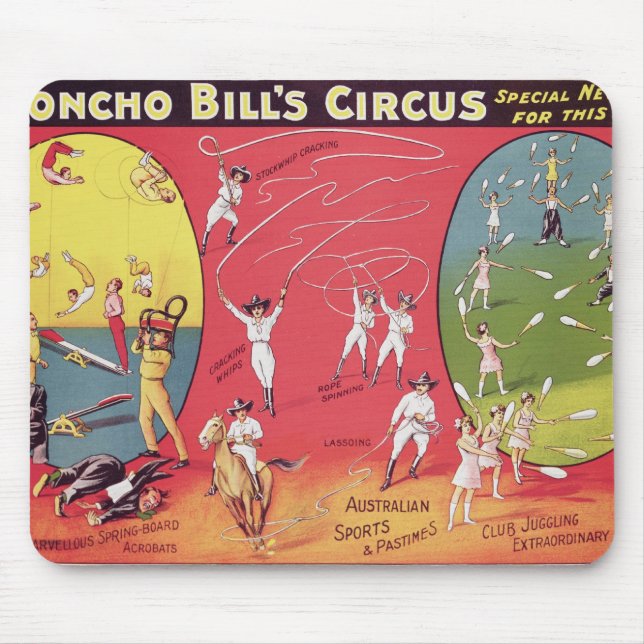 Broncho Bill's Circus, Birmingham c.1890-1910 Mouse Mat (Front)