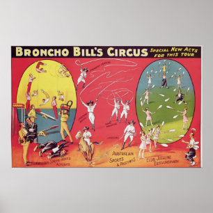 Broncho Bill's Circus, Birmingham c.1890-1910 Poster