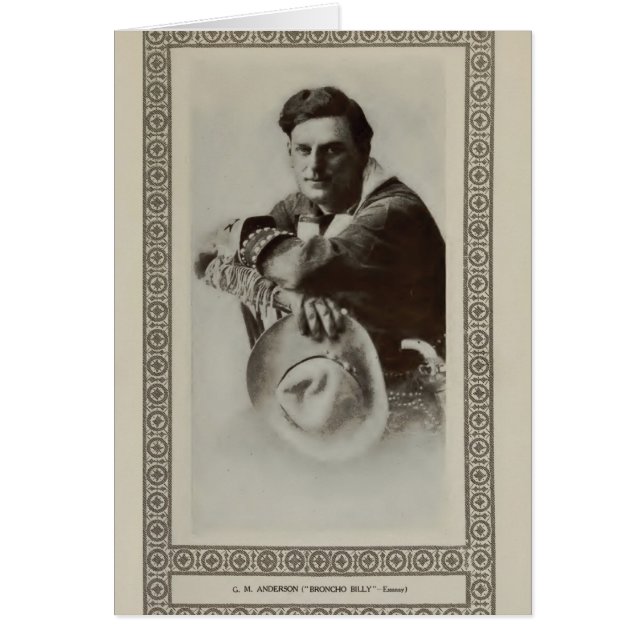 Broncho Billy Anderson 1913 vintage portrait card (Front)