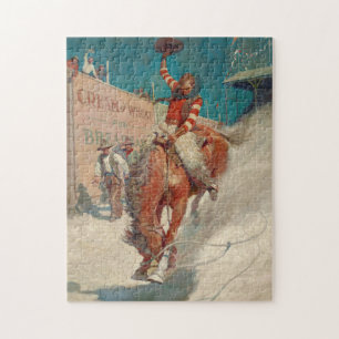 Bronco Buster by Newell Convers Wyeth Jigsaw Puzzle