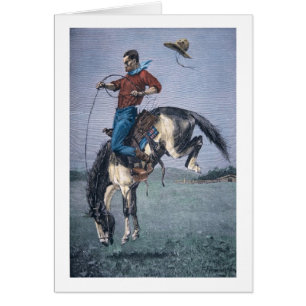 Bronco-Buster (coloured engraving)