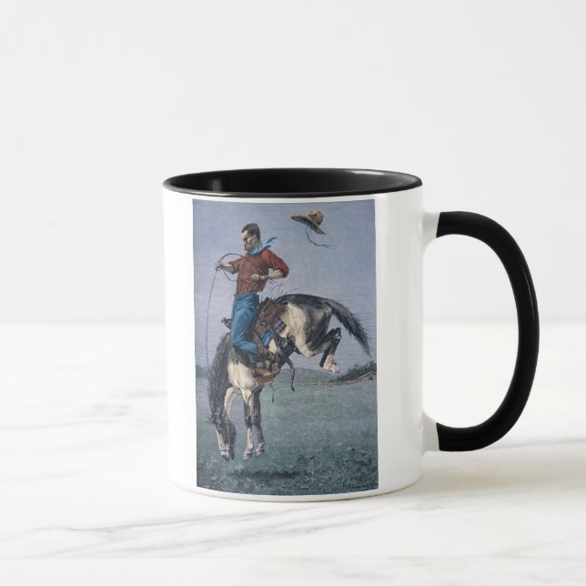 Bronco-Buster (coloured engraving) Mug (Right)