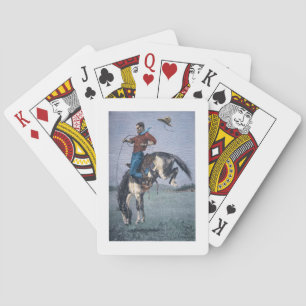 Bronco-Buster (coloured engraving) Playing Cards