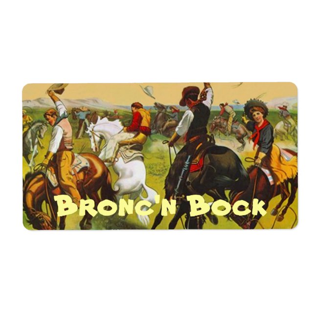 Bronco Bustin Homebrew Bottling Home Brew Labels (Front)