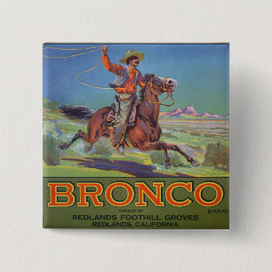 'Bronco Oranges', c.1900 (colour litho) 15 Cm Square Badge