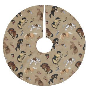 Broncs and Cowboys Brushed Polyester Tree Skirt