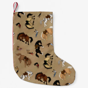 Broncs and Cowboys Small Christmas Stocking