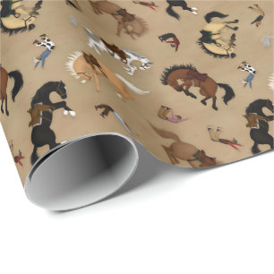 Broncs and Cowboys Wrapping Paper