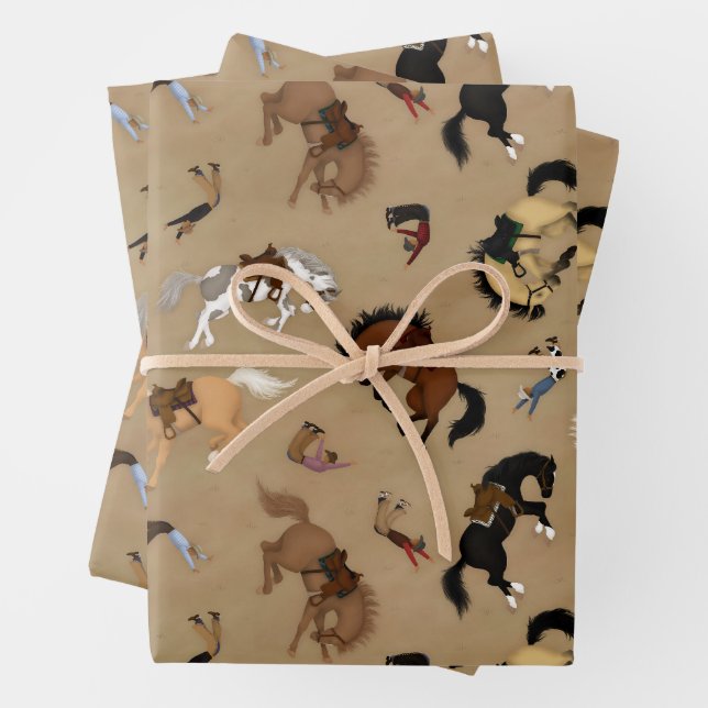 Broncs and Cowboys Wrapping Paper Sheet (In situ)