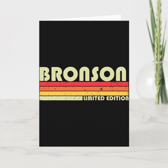 Bronson Gift Name Personalized Funny Retro T Shirt Card (Front)