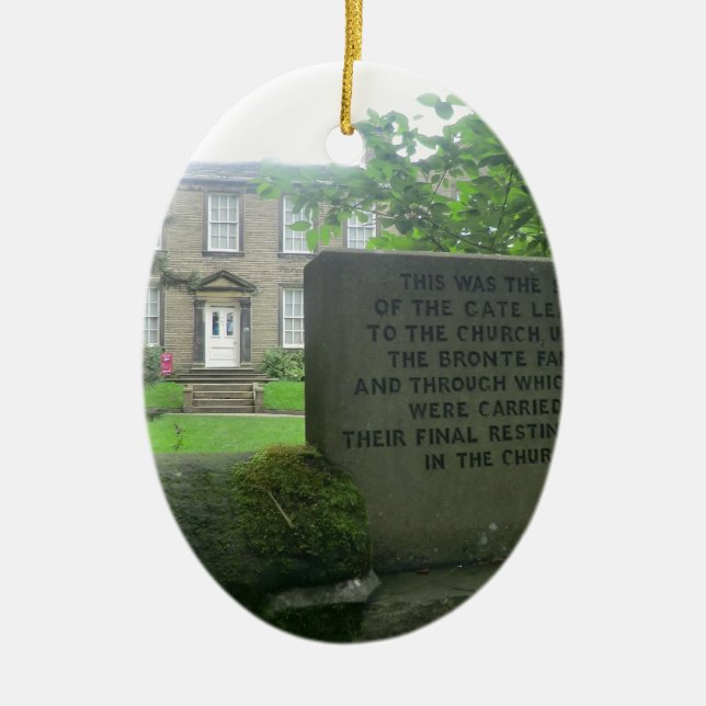 Bronte Parsonage in Haworth Ceramic Tree Decoration (Front)