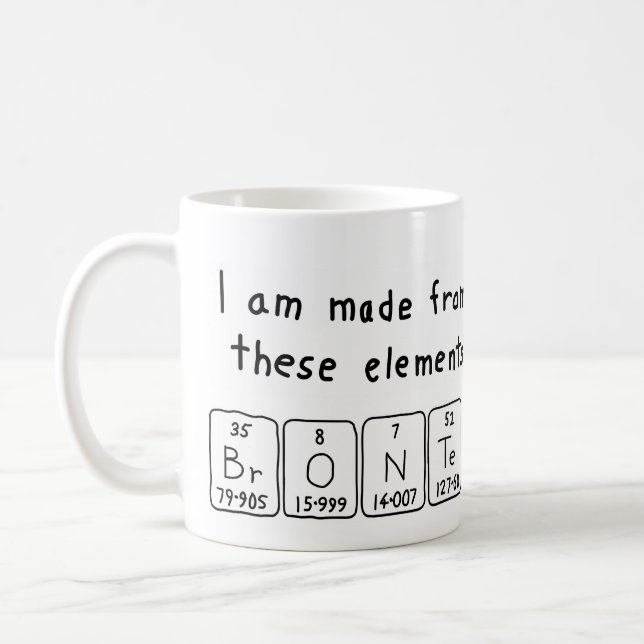 Bronte periodic table name mug (Left)