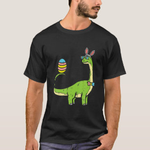 Brontosaurus Bunny Ears Egg Easter Day Dinosaur Di T-Shirt
